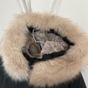 Noize Black Puffer with Tan Faux Fur Collar and Rudsak Black Puffer Jacket